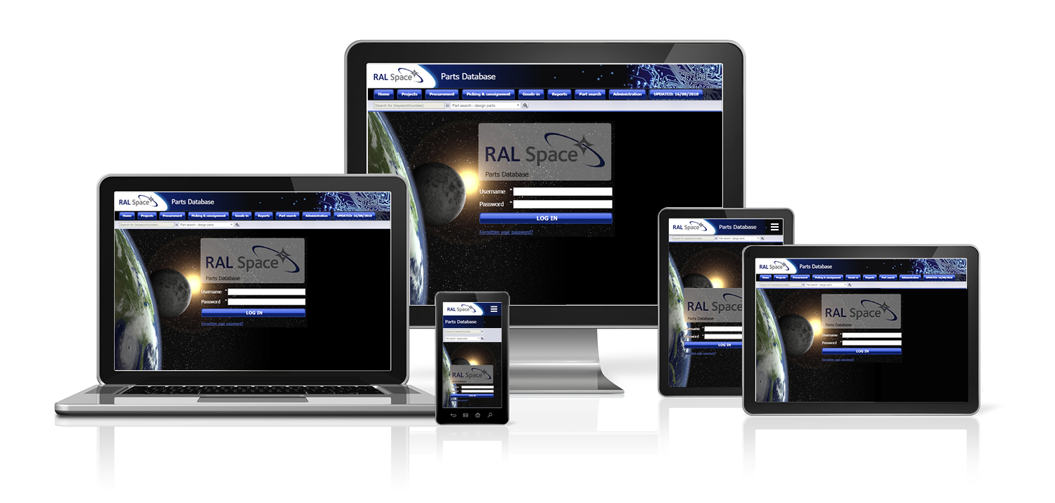 RAL Space bespoke procurement and parts database software by Achorda