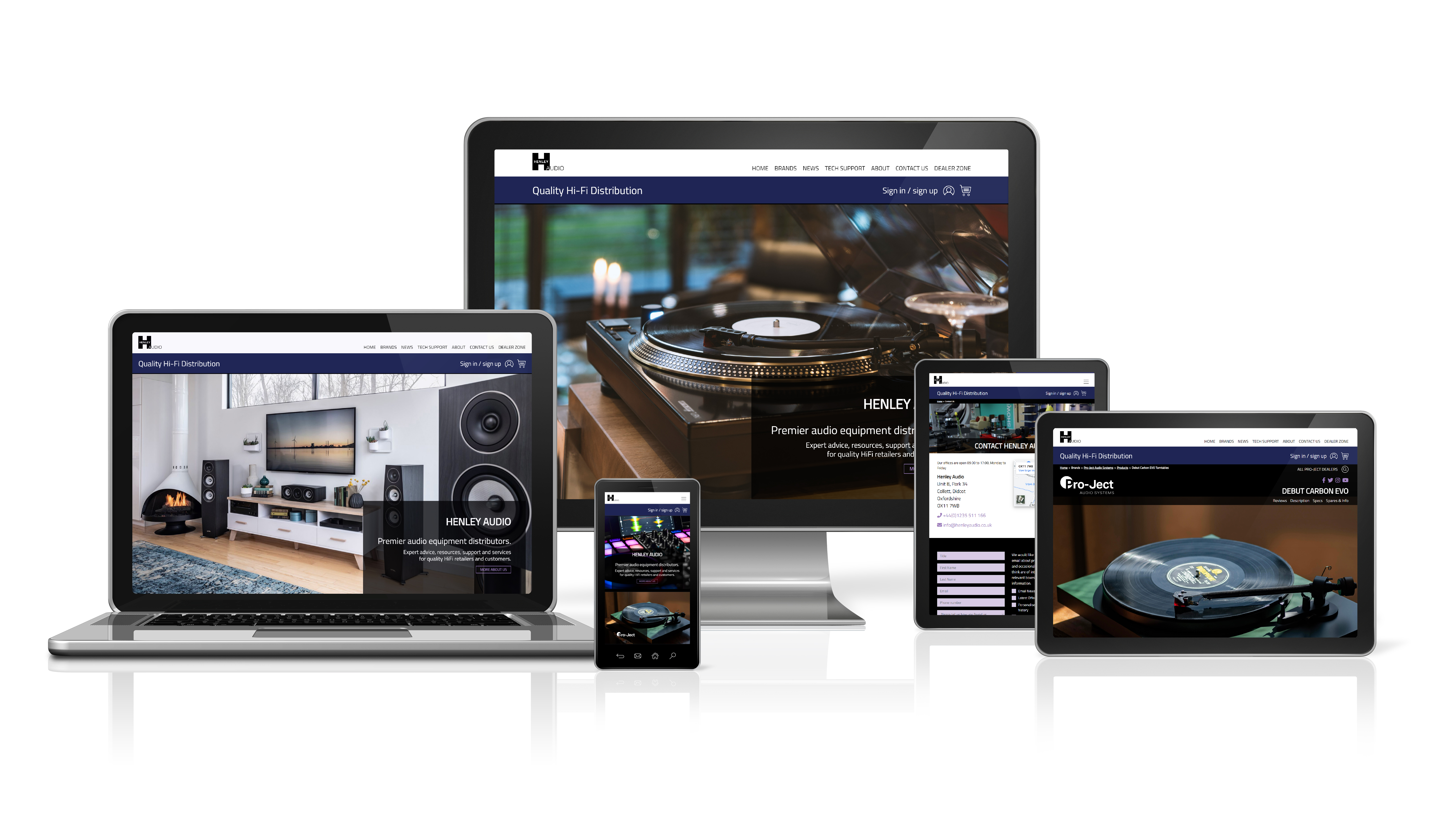 Umbraco e-commerce website for premier audio equipment distributor